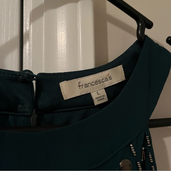 Francesca’s Green Cocktail Dress w/ Gold Beading - Picture 4 of 7